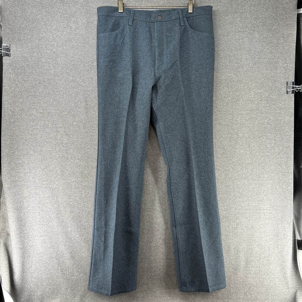 Vintage Wrangler Boot Jeans Mens 38x34 Blue Polyester Made in Mexico NOS NWT